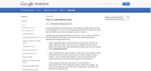 Google Analytics - Konverze - Filtry a vícekanálové cesty